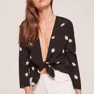 Reformation Casablanca Dandelion Tie Top
